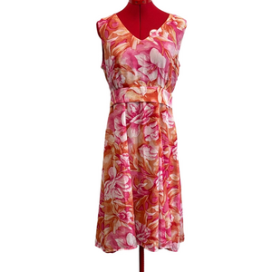 Together Pink and Orange Floral Midi Dress